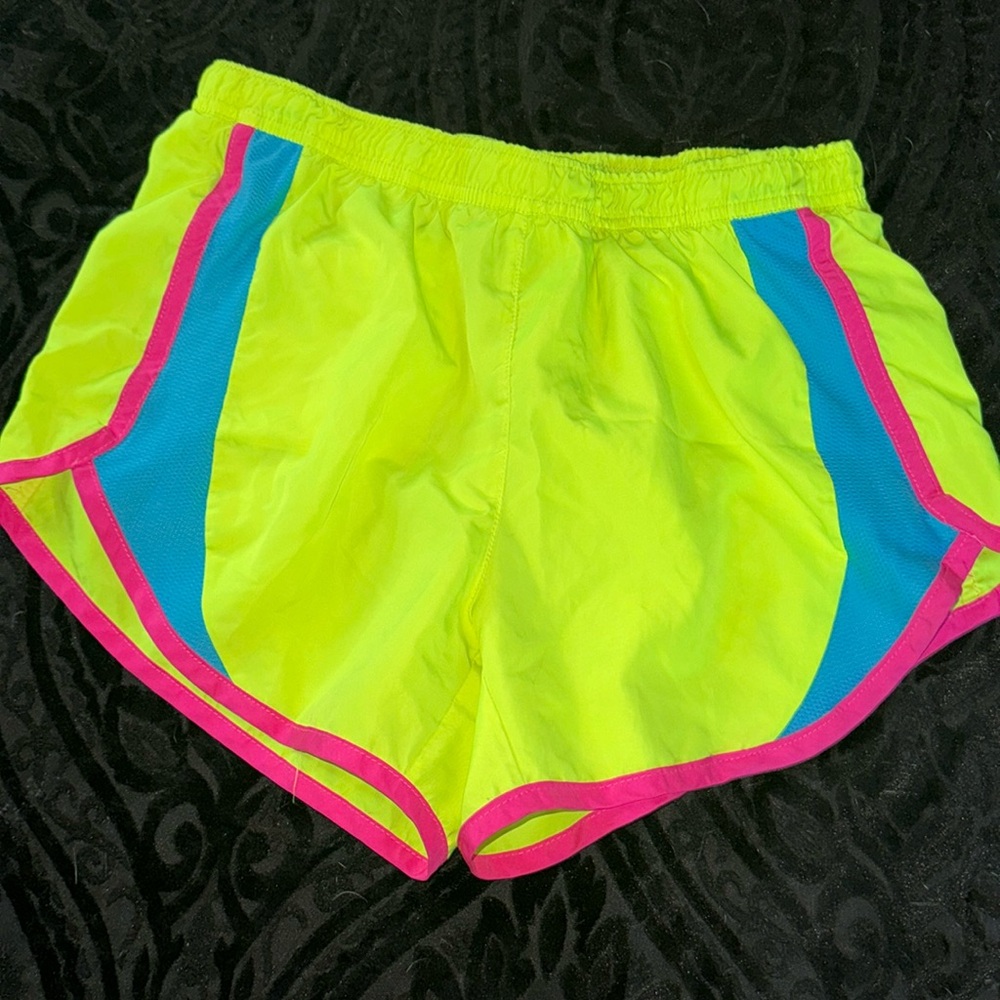 Bright yellow athletic shorts